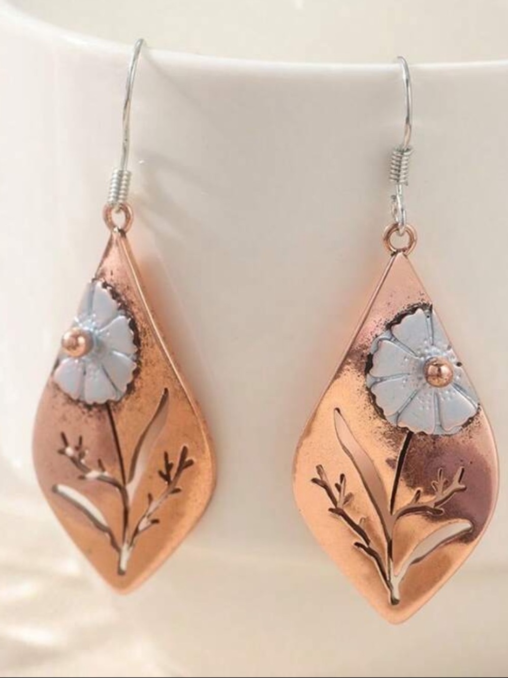 Gold Boho-Vintage Botanical  Drop Earrings NEW 🏷️